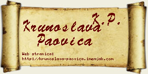 Krunoslava Paovica vizit kartica
